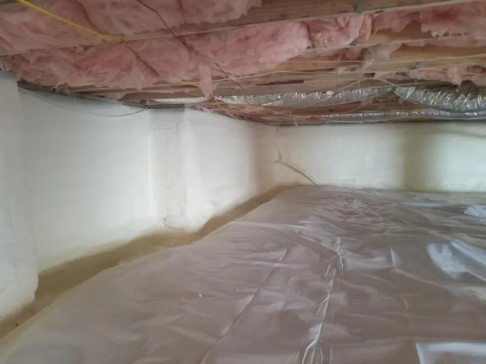 Crawl space encapsulation with closed-cell spray foam for Attic Insulation in Anamosa